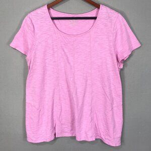 Chico's Ultimate T Shirt Women's XL (3) Pink Pullover Cap Sleeve Pockets Modal